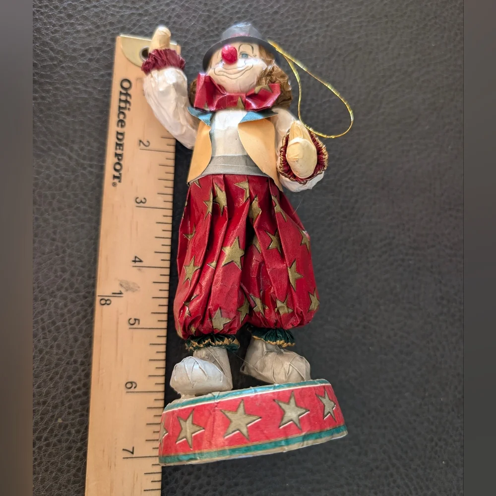 Vintage Kurt Alder Paper Mache Circus Clown Ornament Lot Of 2 Hand Painted